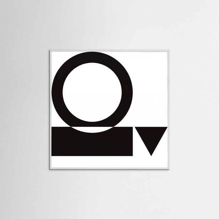 White Wood Square Art Print Beige