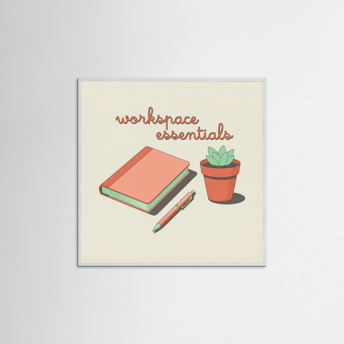 White Wood Square Bathroom Essentials Beige