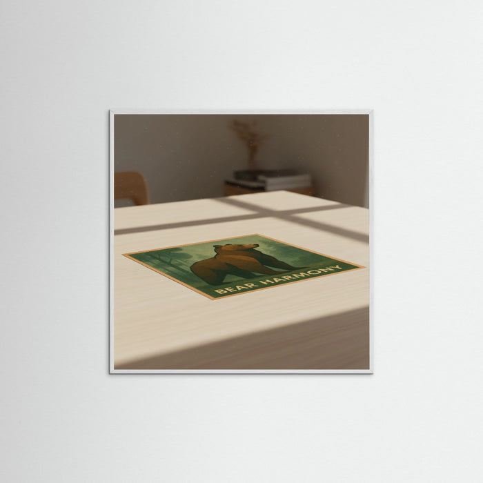 White Wood Square Bear Harmony