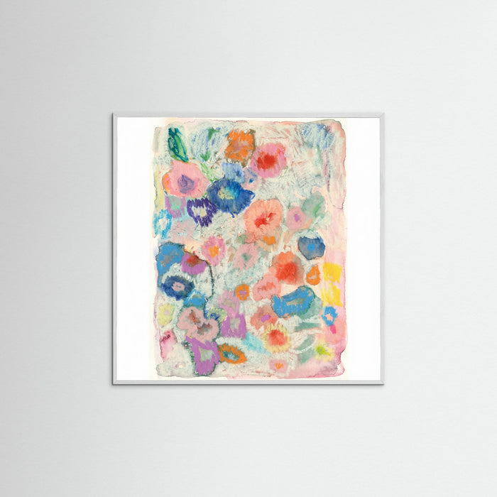 White Wood Square Blossom Abstract