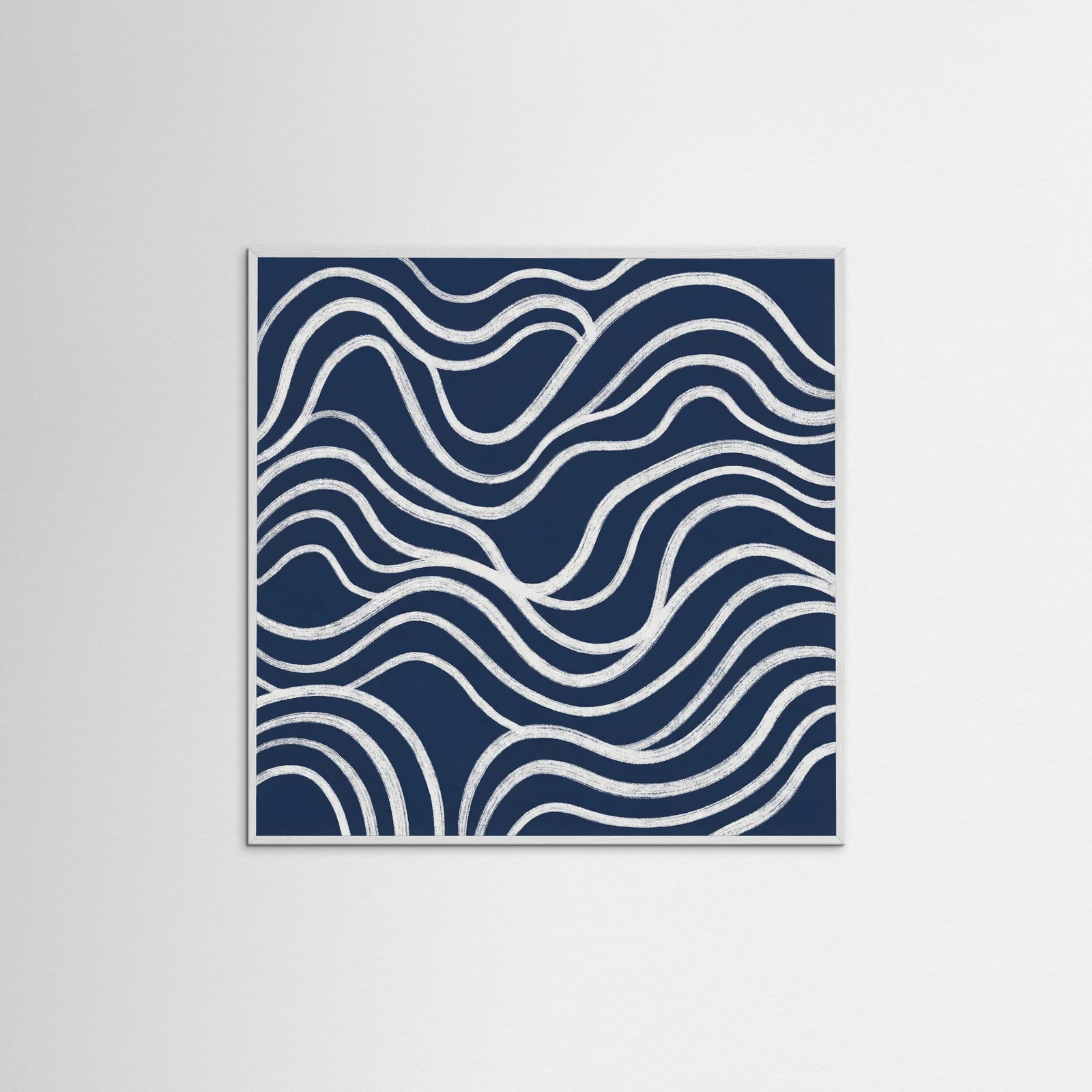 White Wood Square Blue Contours