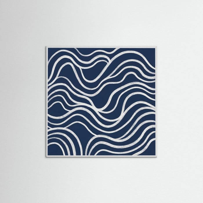 White Wood Square Blue Contours