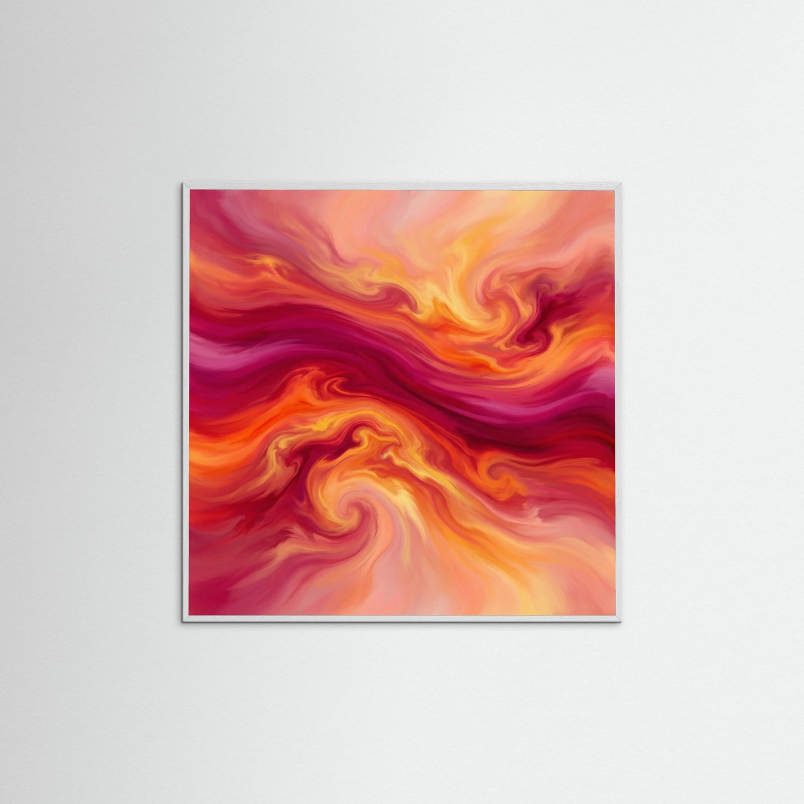 White Wood Square Crimson Vortex