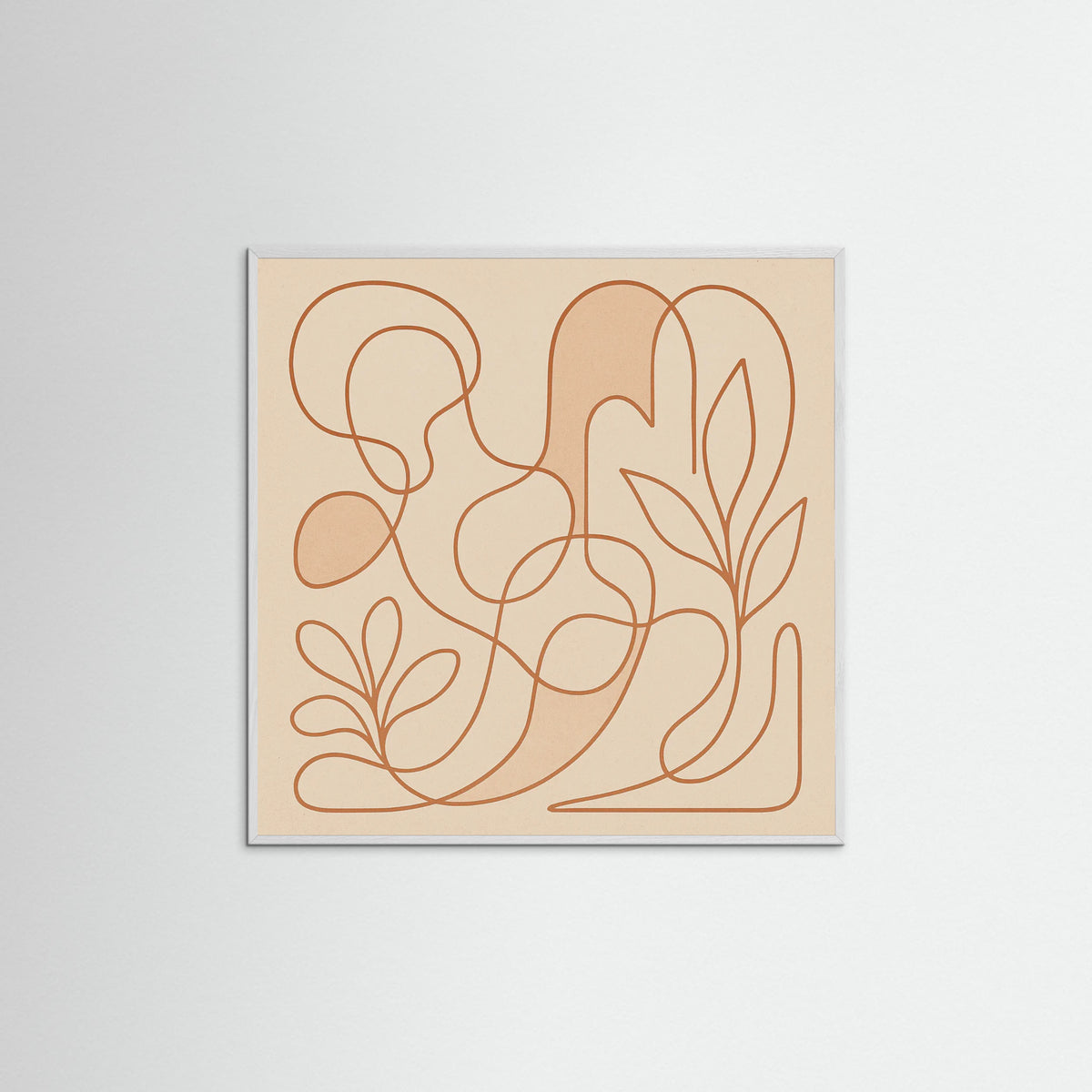 White Wood Square Entwined Faces