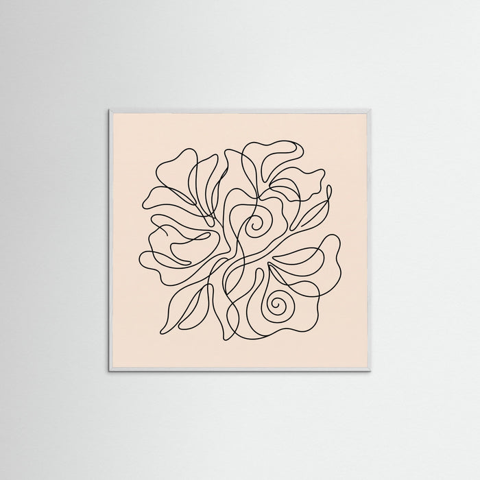 White Wood Square Flowing Contour