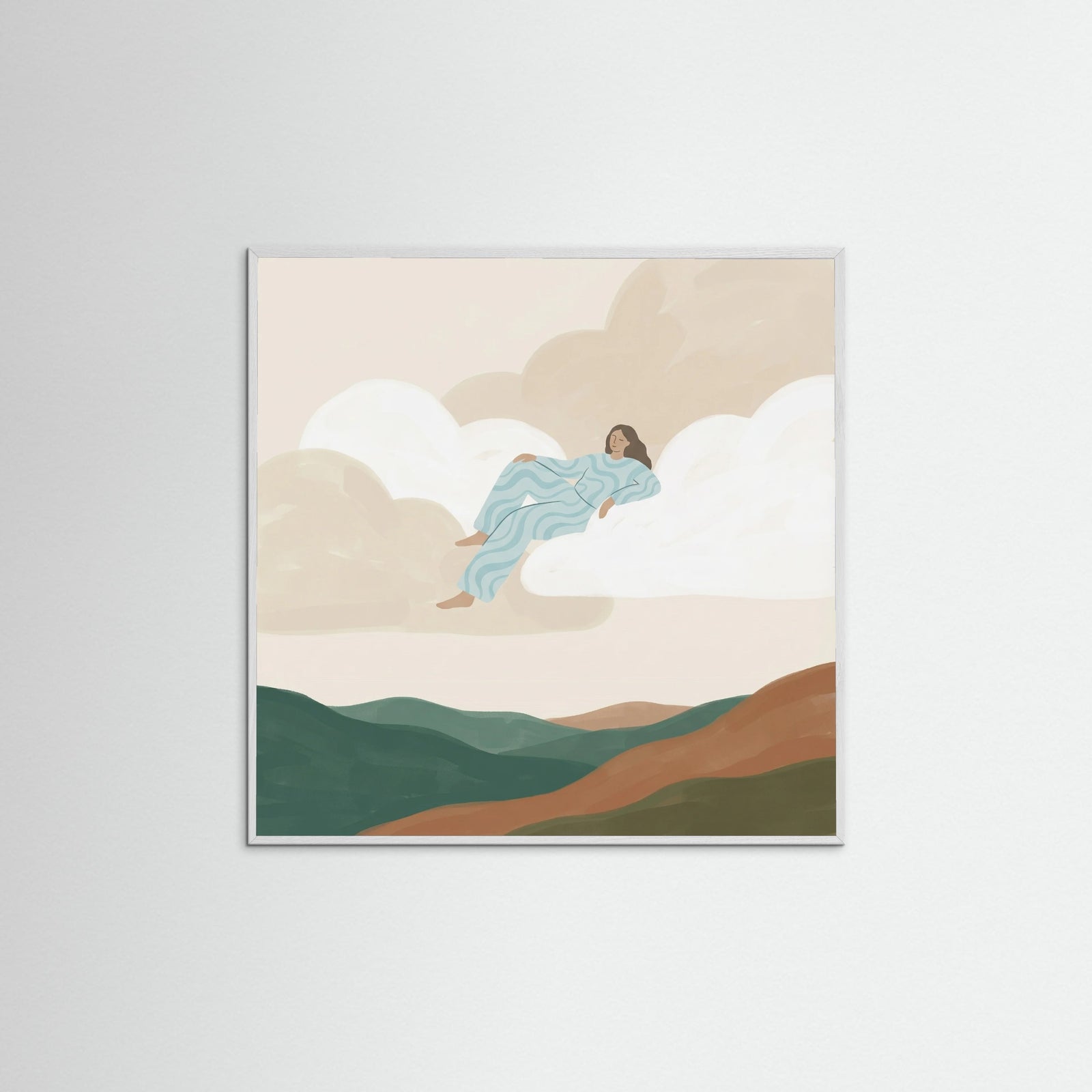 White Wood Square Flowing Dreams