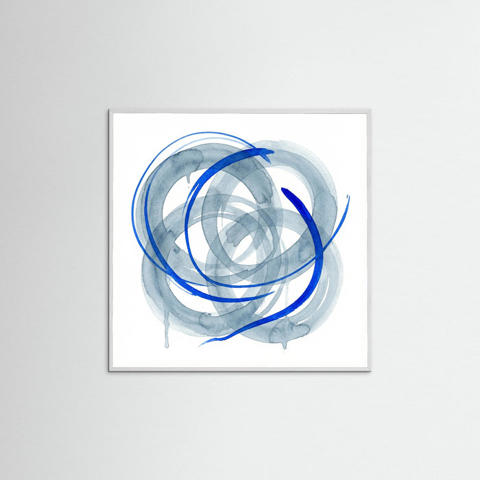 White Wood Square Fluid Blue Embrace