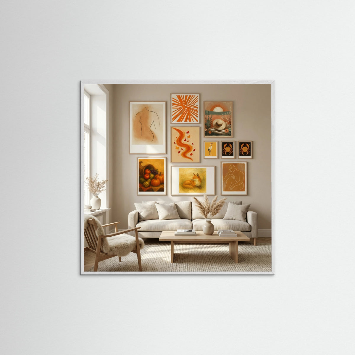 White Wood Square Fox Reverie