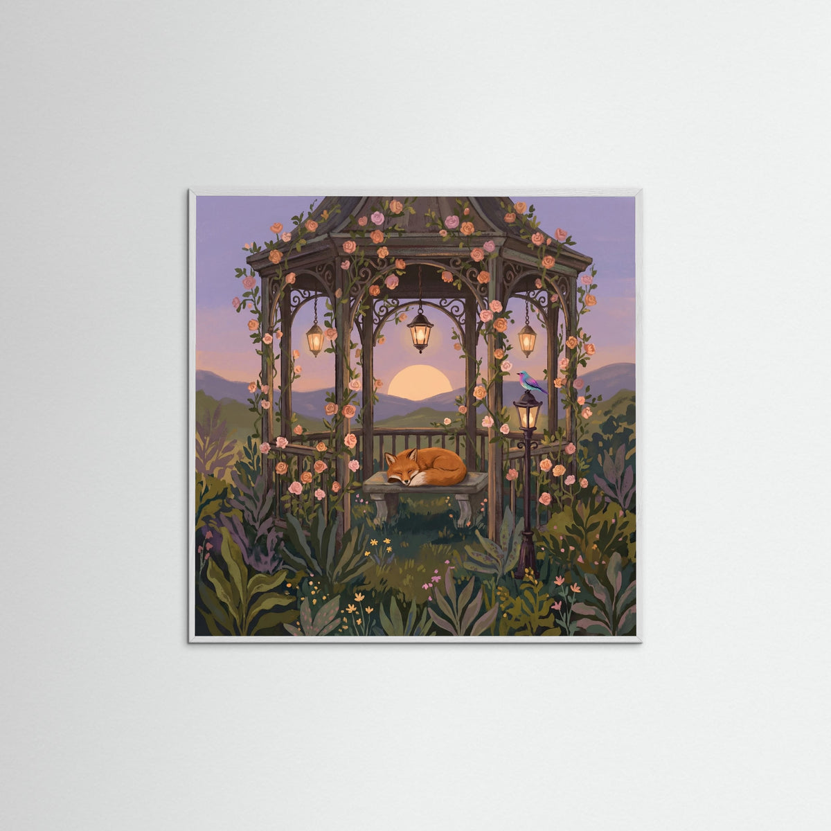 White Wood Square Garden Serenity