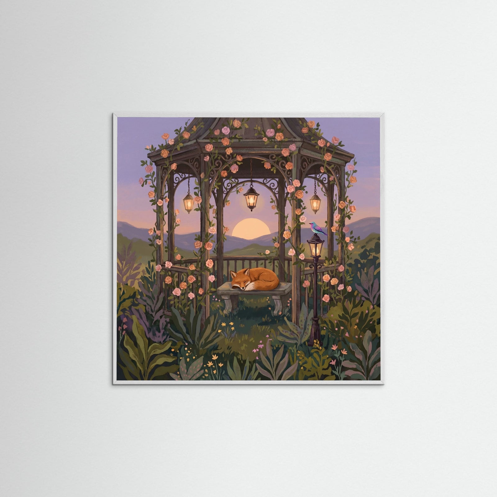 White Wood Square Garden Serenity