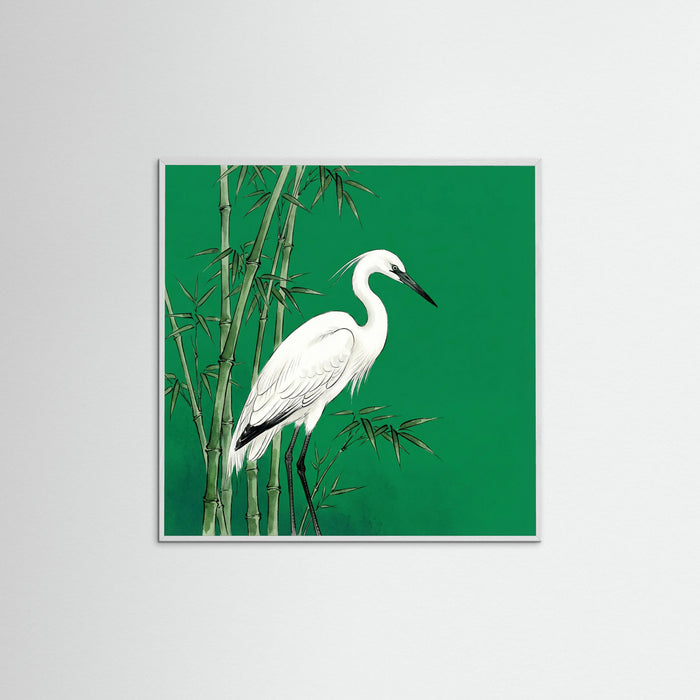 White Wood Square Golden Cranes