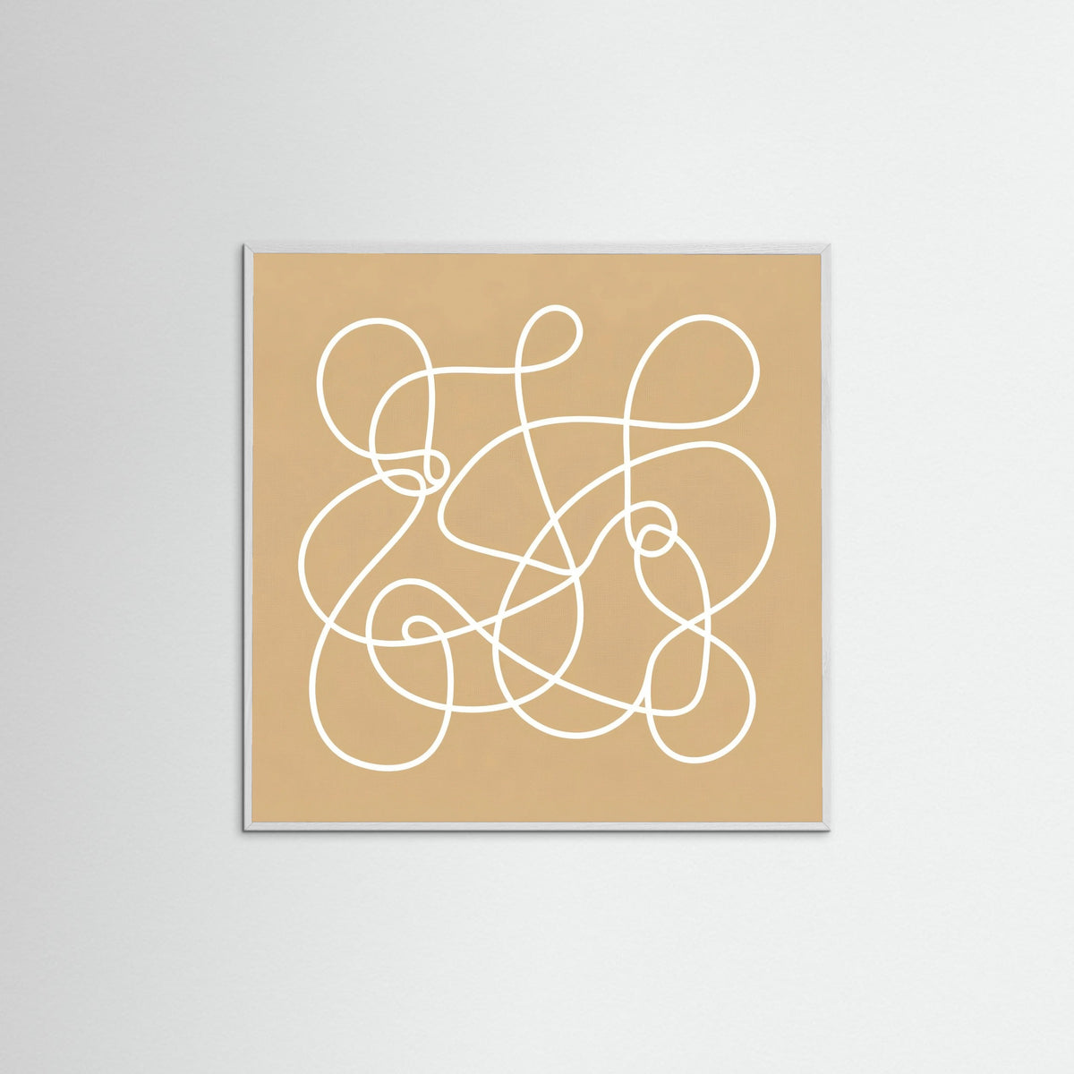 White Wood Square Golden Glyphs