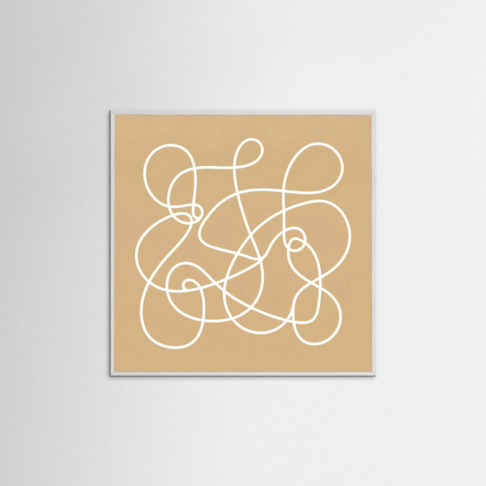 White Wood Square Golden Glyphs