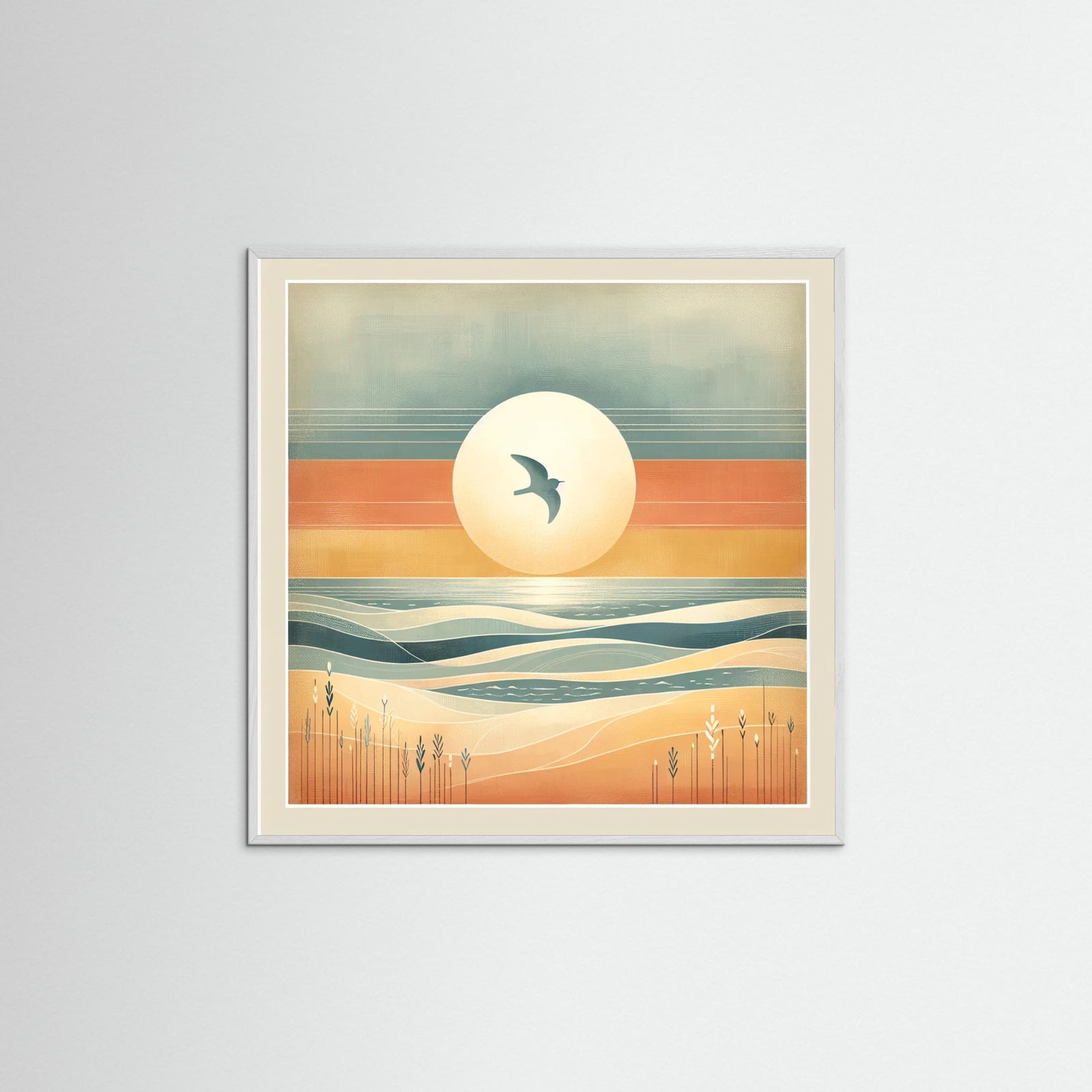 White Wood Square Horizon Wing