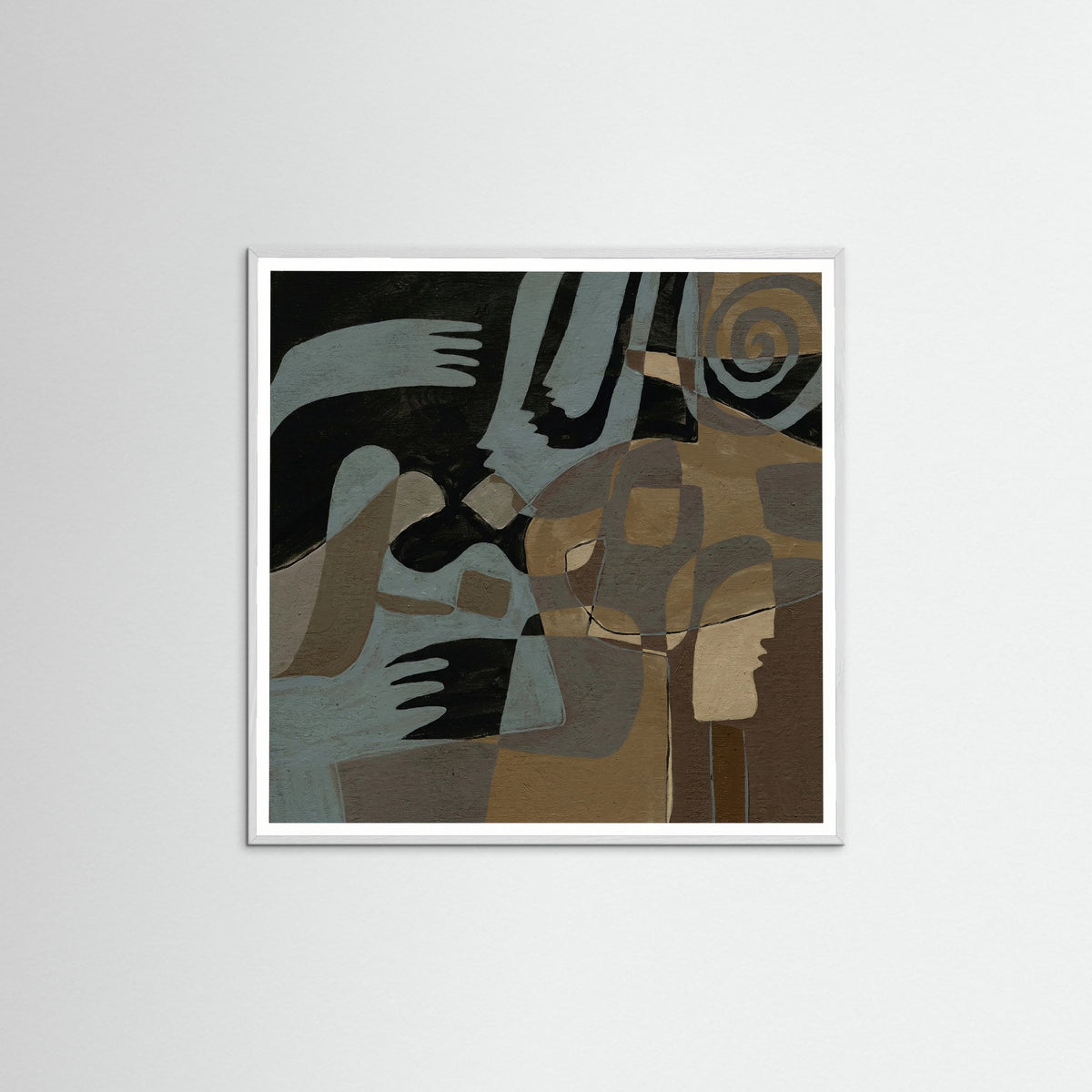White Wood Square Intertwined Forms