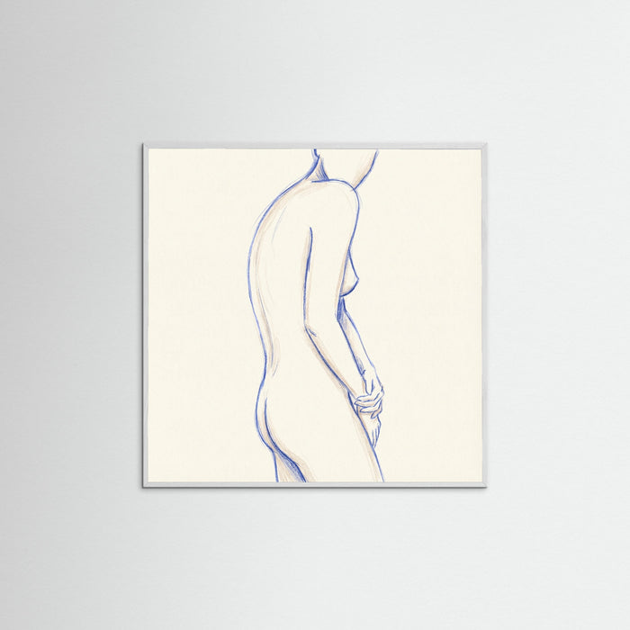 White Wood Square Linear Portrait