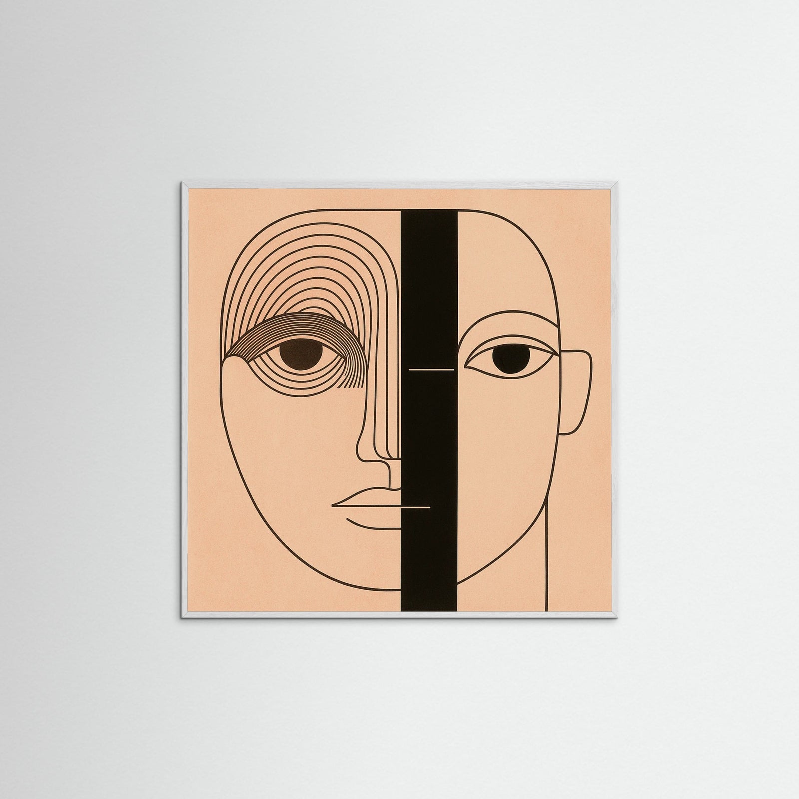 White Wood Square Linear Vision