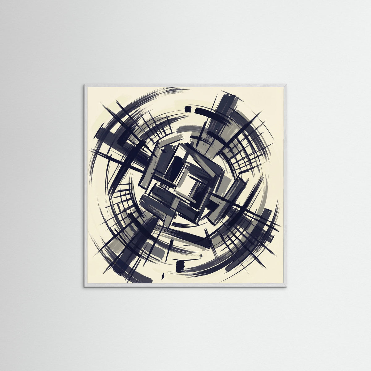 White Wood Square Midnight Grid