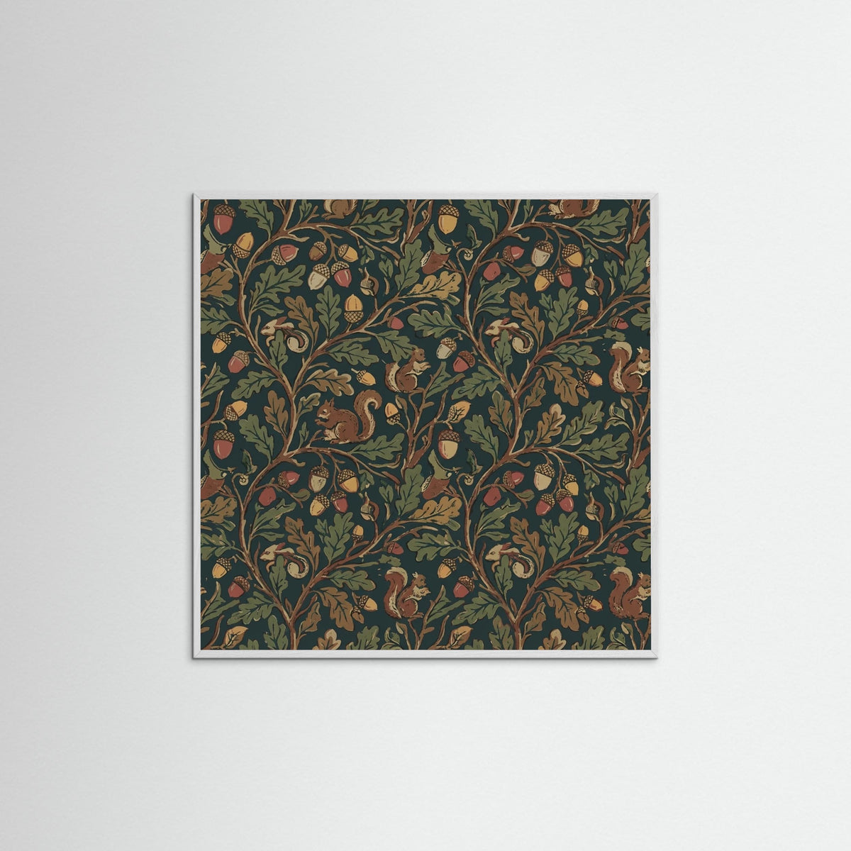 White Wood Square Morrisian Bloom