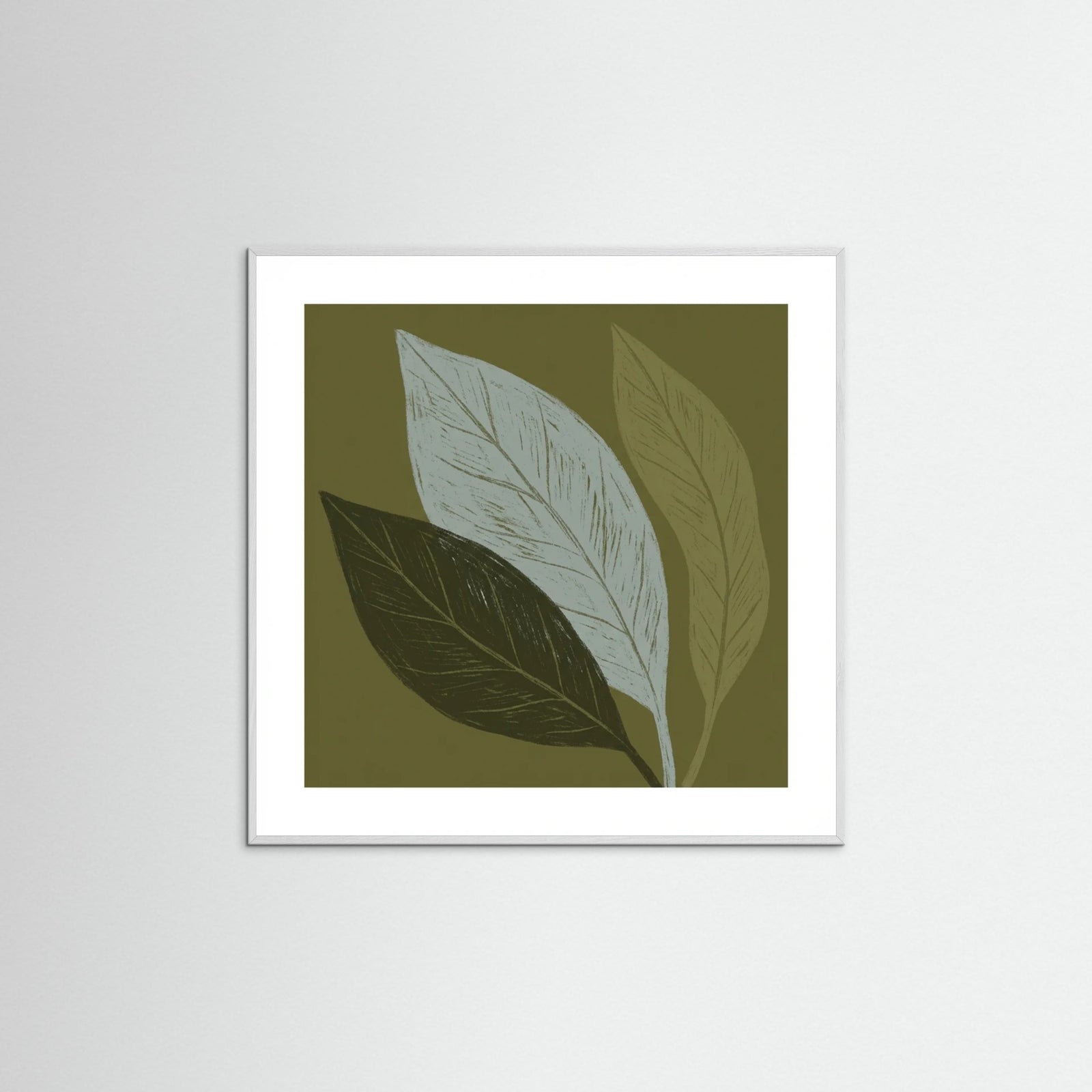 White Wood Square Muted Bloom