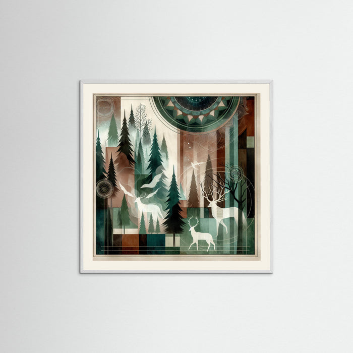 White Wood Square Mystical Forest