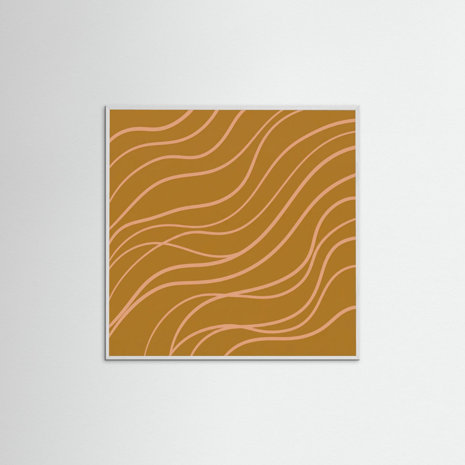 White Wood Square Ochre Line Flow