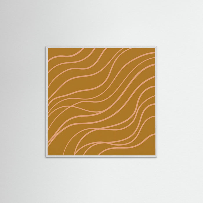 White Wood Square Ochre Line Flow