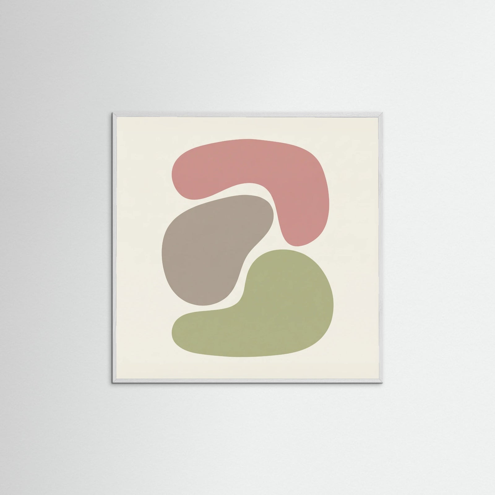 White Wood Square Organic Forms Calm