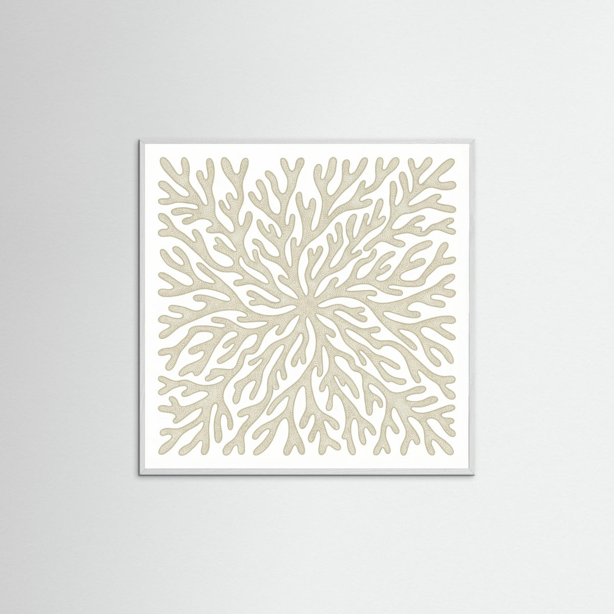 White Wood Square Organic Swirls