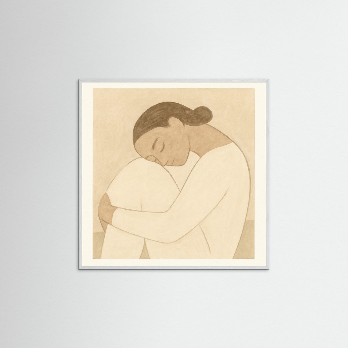 White Wood Square Pale Thought