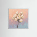 White Wood Square Pastel Bloom Serenity