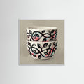 White Wood Square Patterned Vessel Bloom
