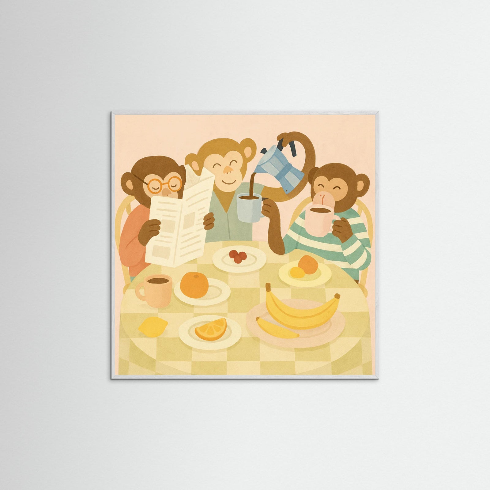 White Wood Square Playful Coffee Club