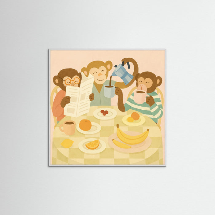 White Wood Square Playful Coffee Club
