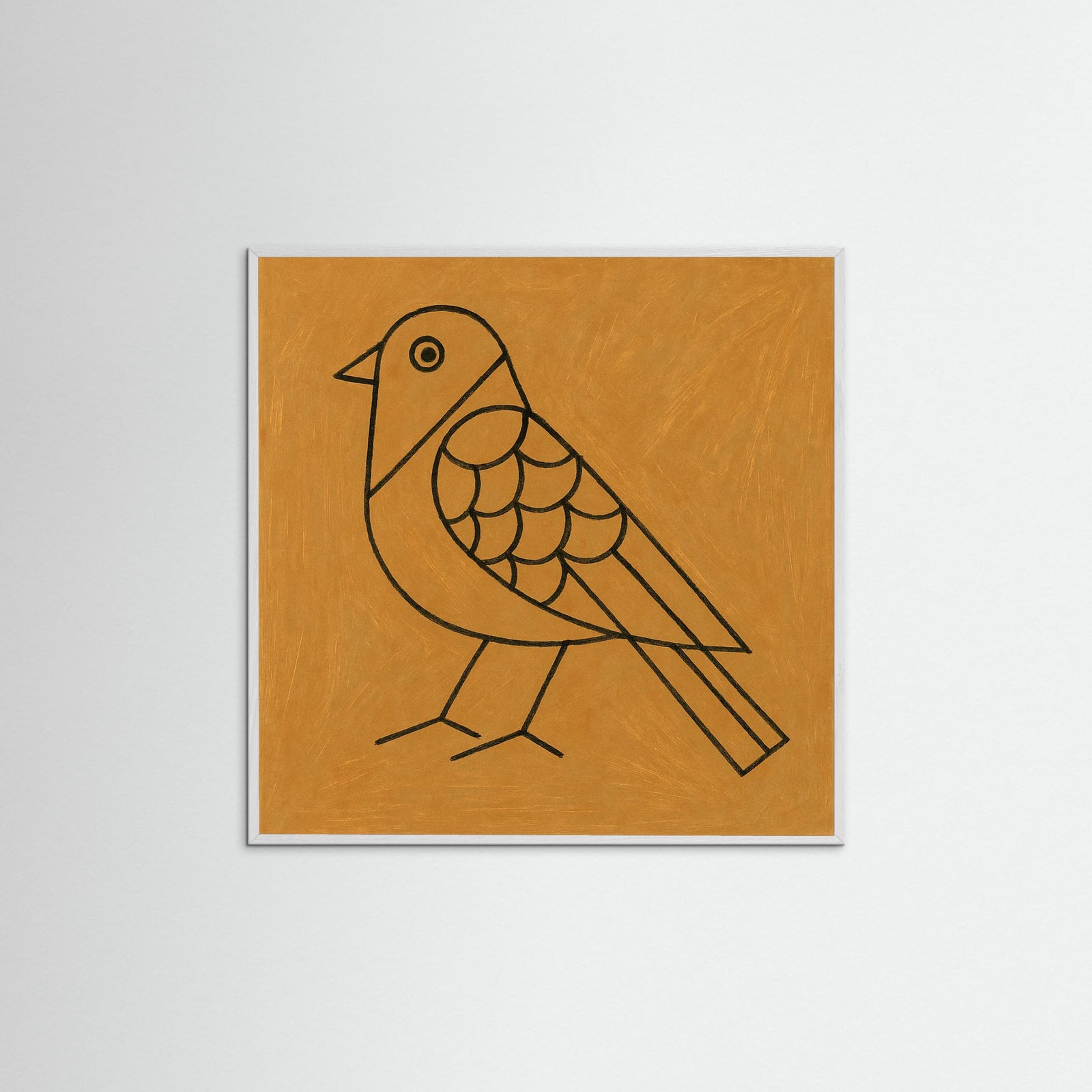 White Wood Square Resting Figure