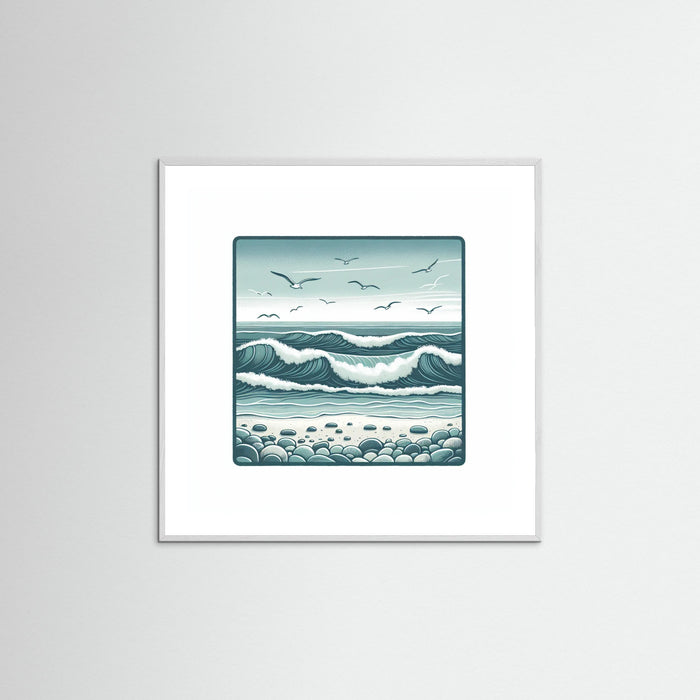 White Wood Square Silent Waves