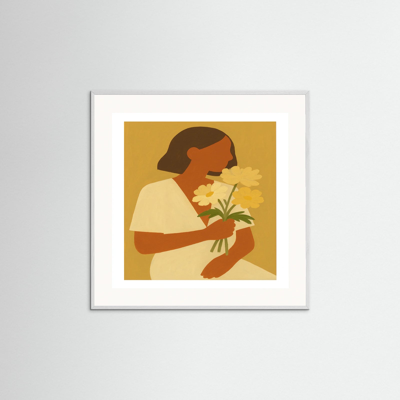 White Wood Square Soft frame