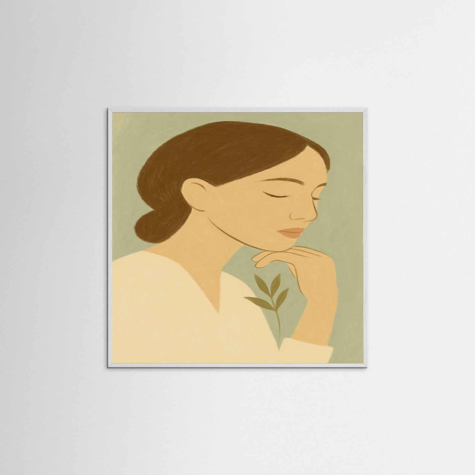 White Wood Square Soft gaze