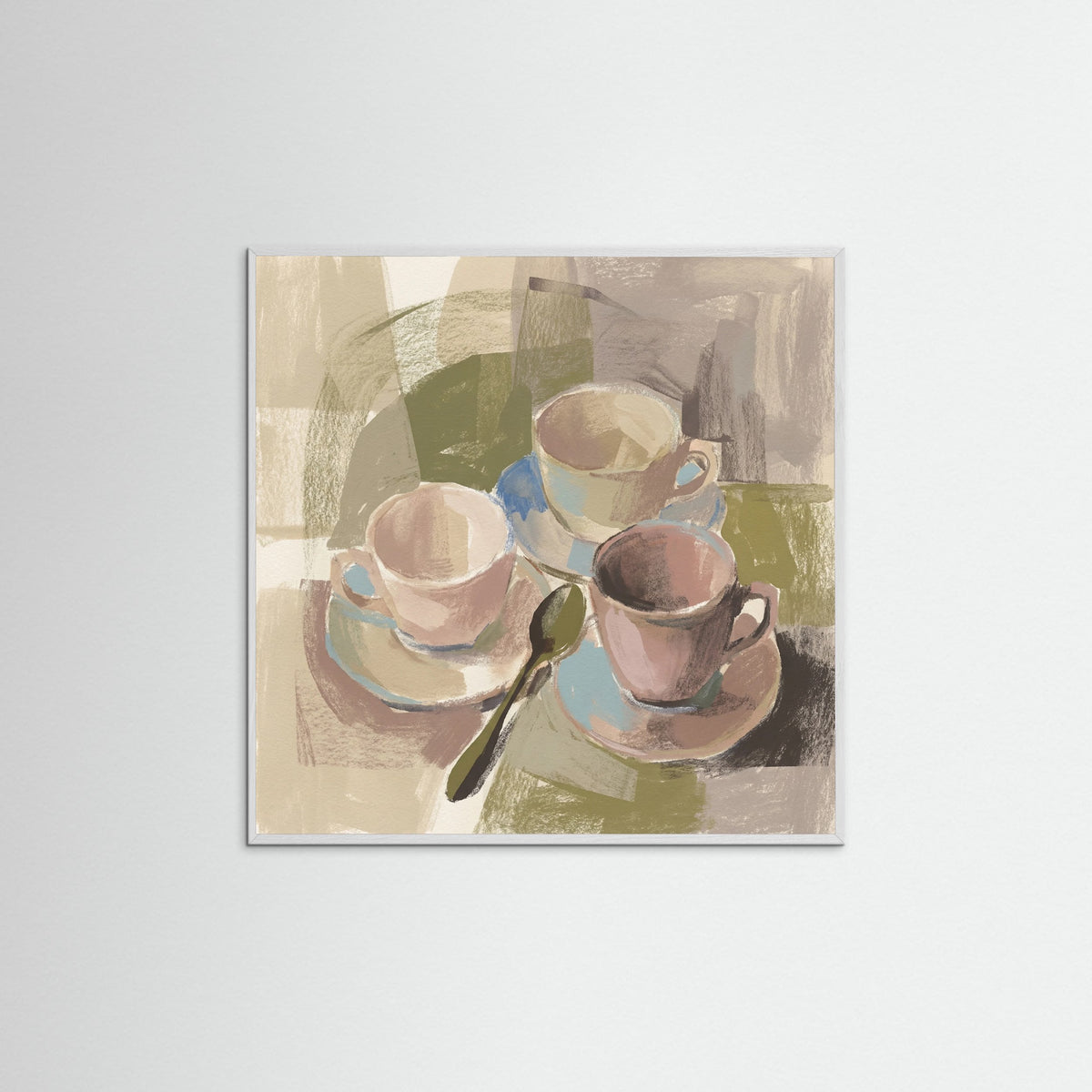 White Wood Square Still Life Composition