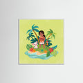 White Wood Square Tropical Moana