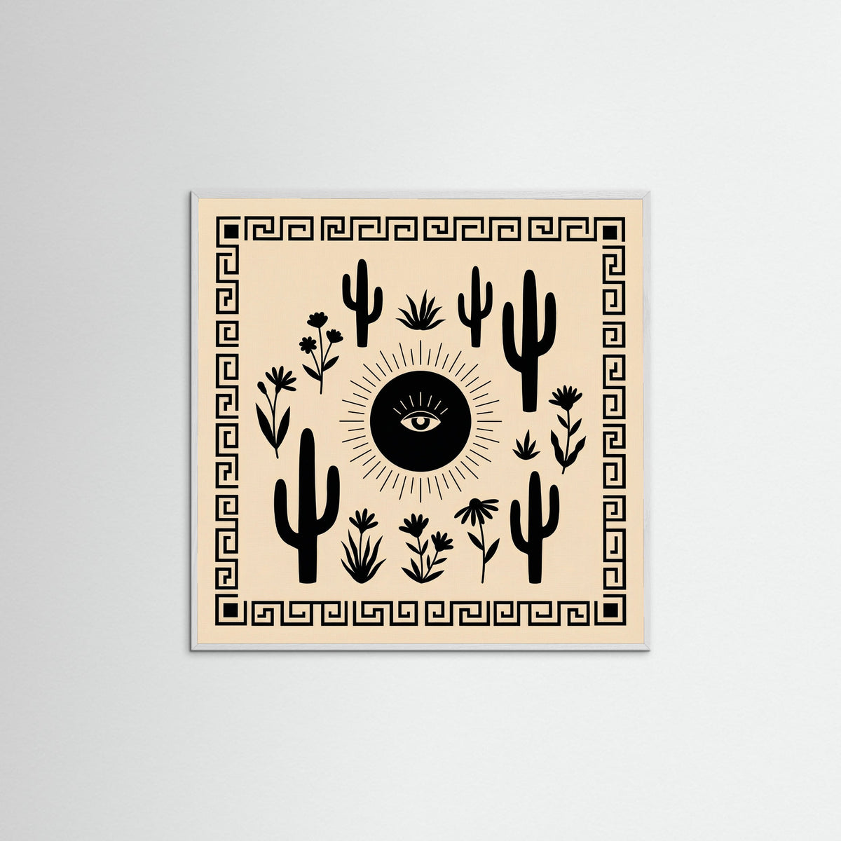 White Wood Square Tropical Mystique