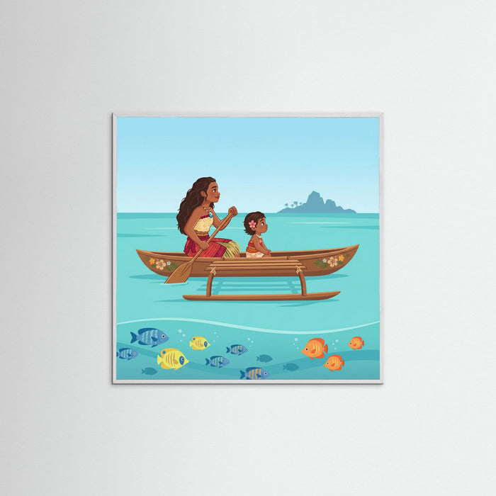 White Wood Square Tropical Sisterhood