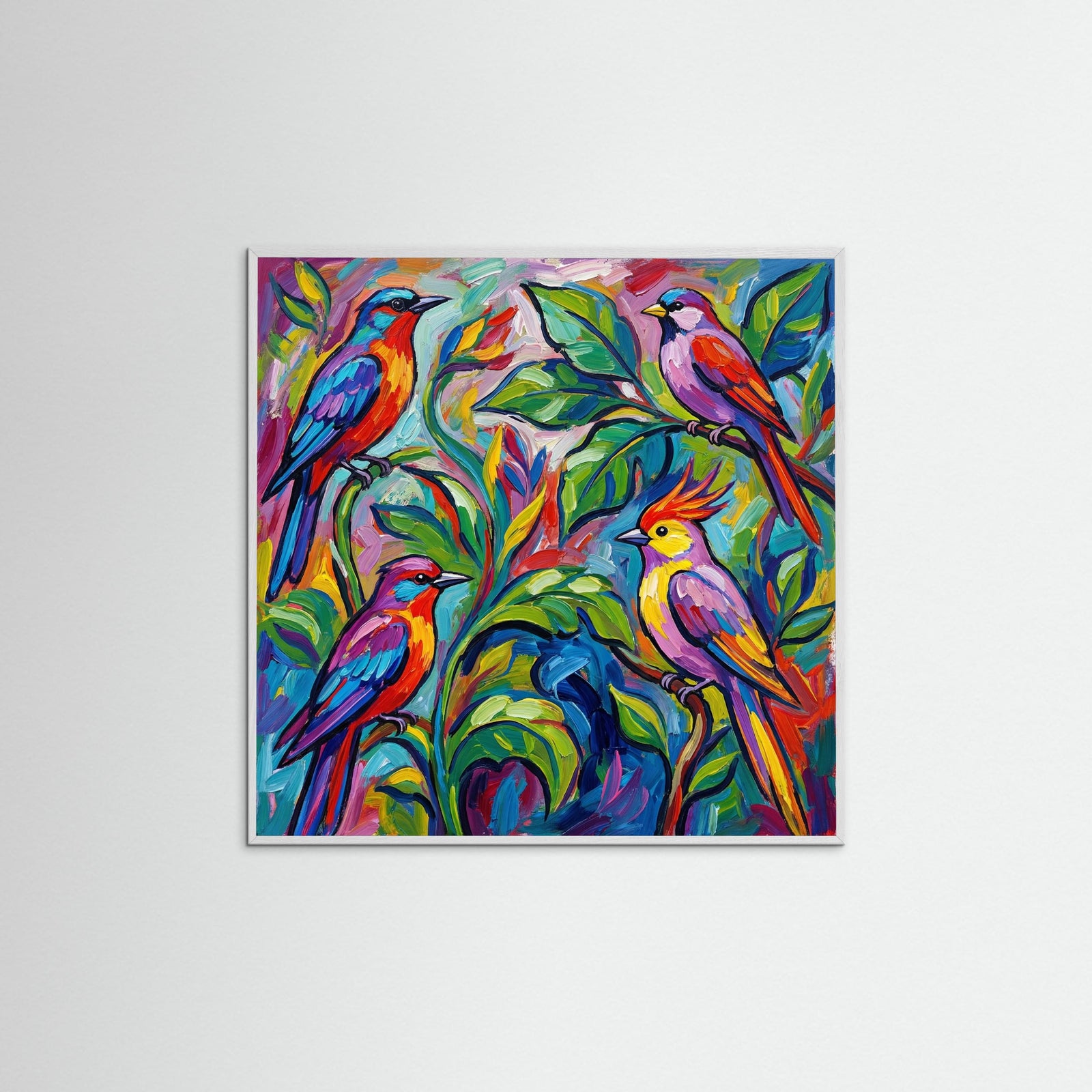 White Wood Square Vibrant Garden