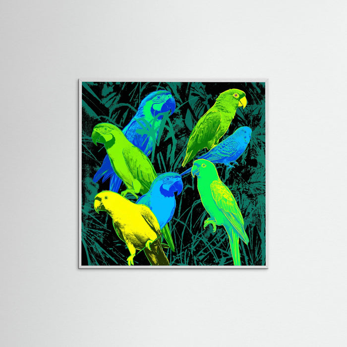 White Wood Square Vibrant Pop Blossoms