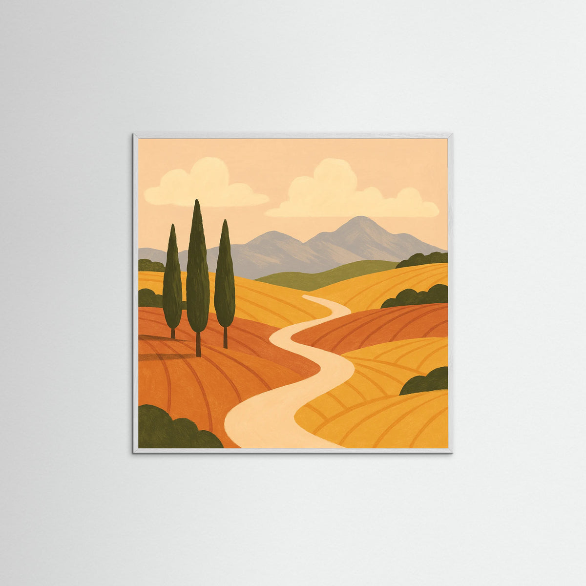 White Wood Square Vibrant Serenade