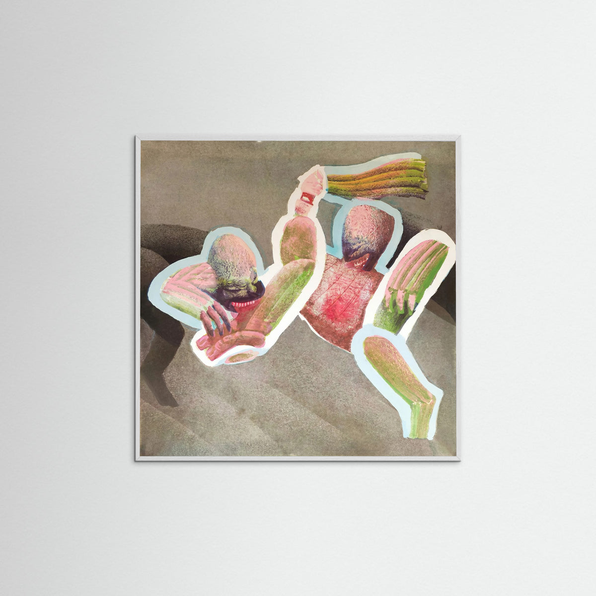 White Wood Square Vivid Human Forms