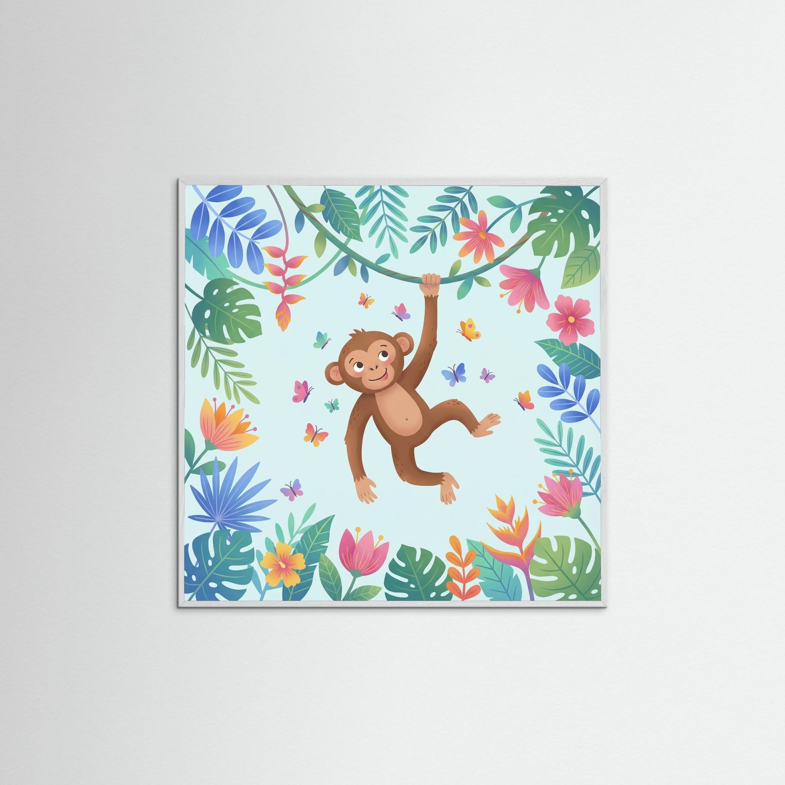 White Wood Square Whimsical Forest Friend