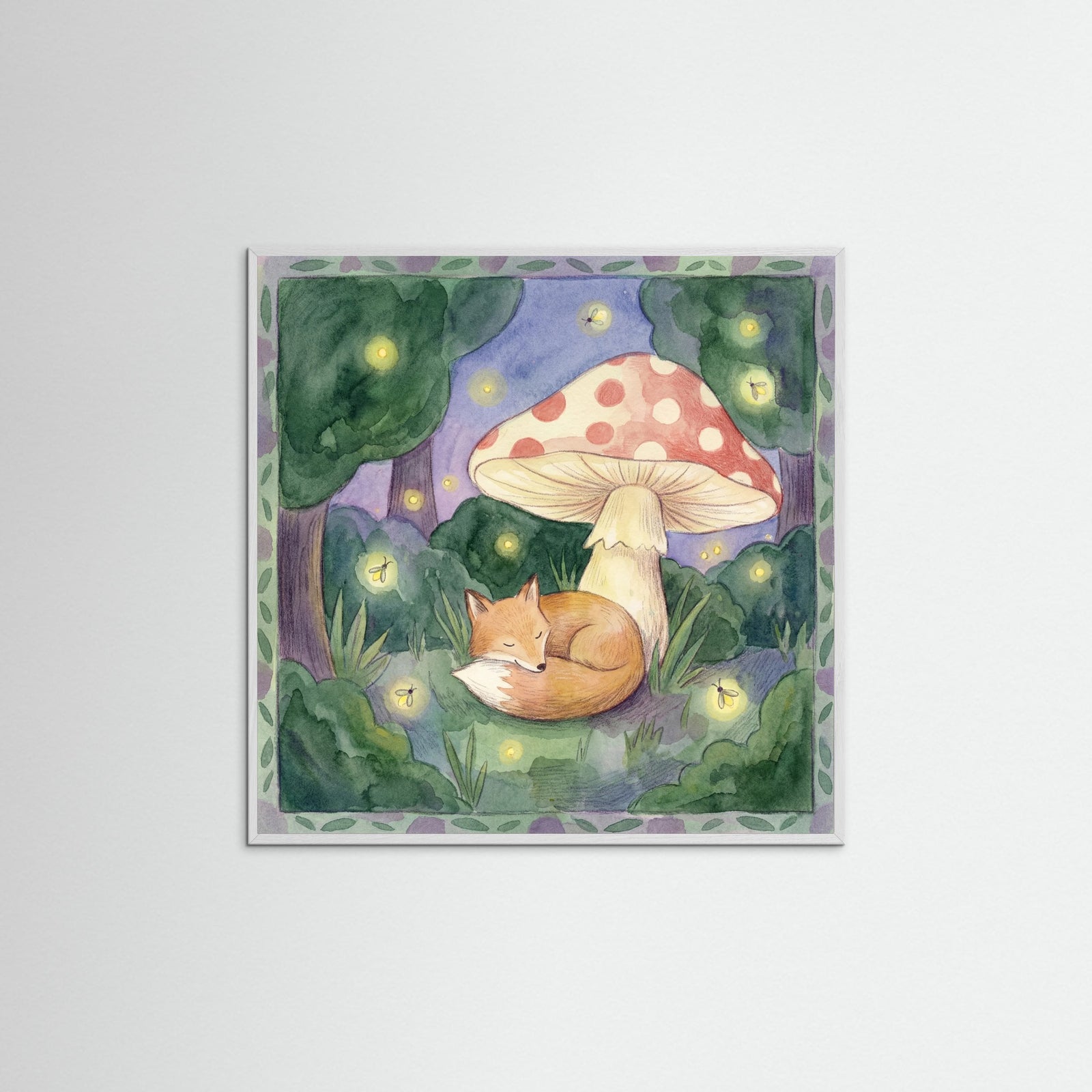 White Wood Square Whimsical Lamb Day