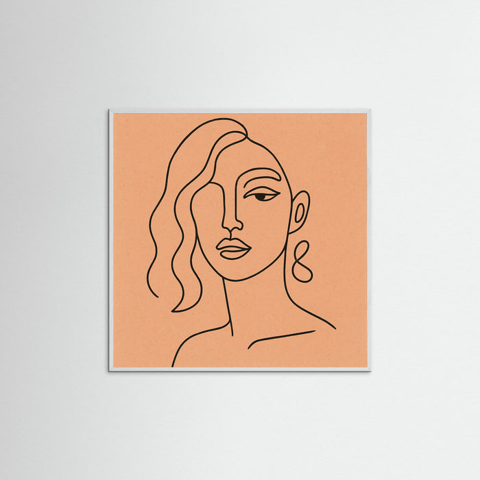 White Wood Square Whimsical Lines