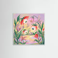 White Wood Square Whimsical Timepiece